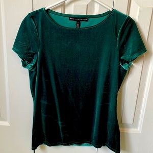Never worn, with tags deep mineral green velvet tee.  WHBM
